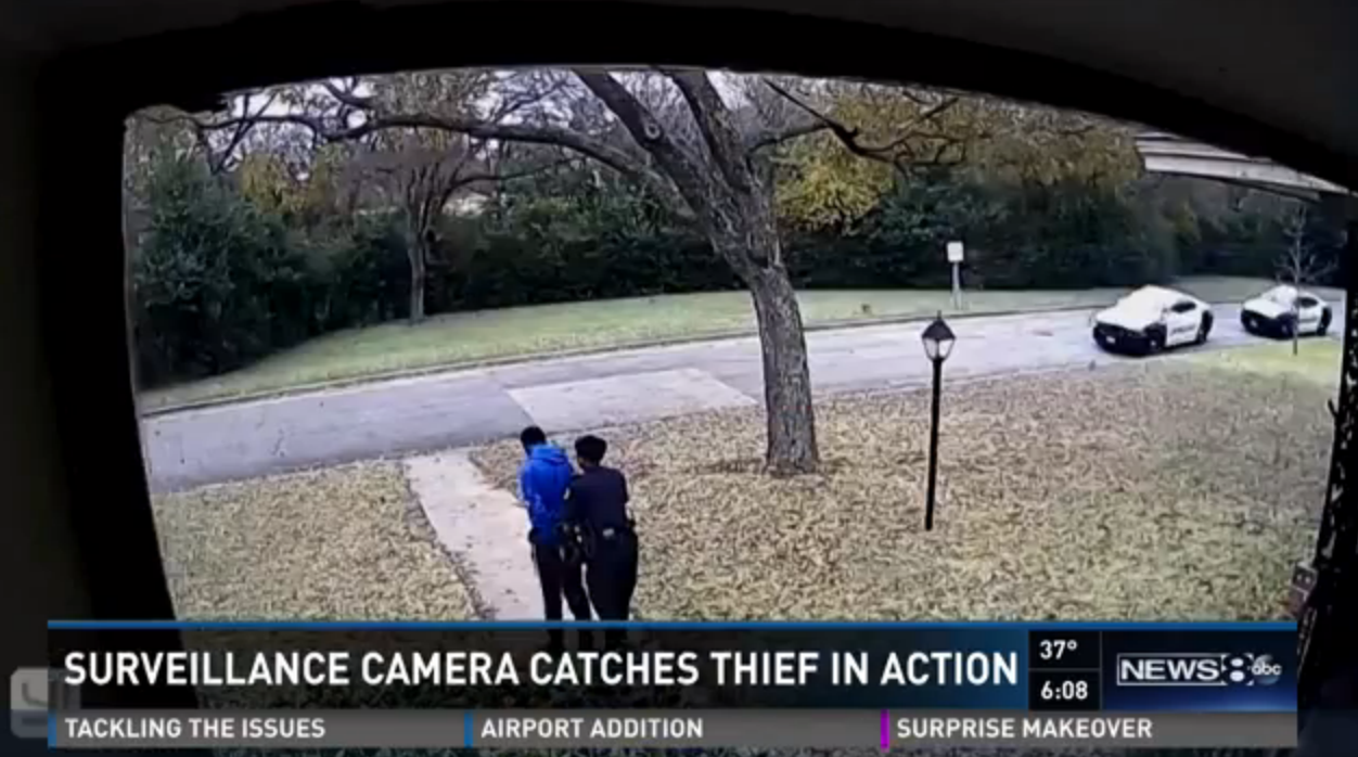 Surveillance camera catches thief in action